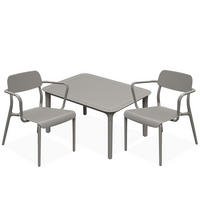 GARTENMÖBEL-SET GALIO, 3-tlg - Graubraun, Kunststoff - KONSIMO®