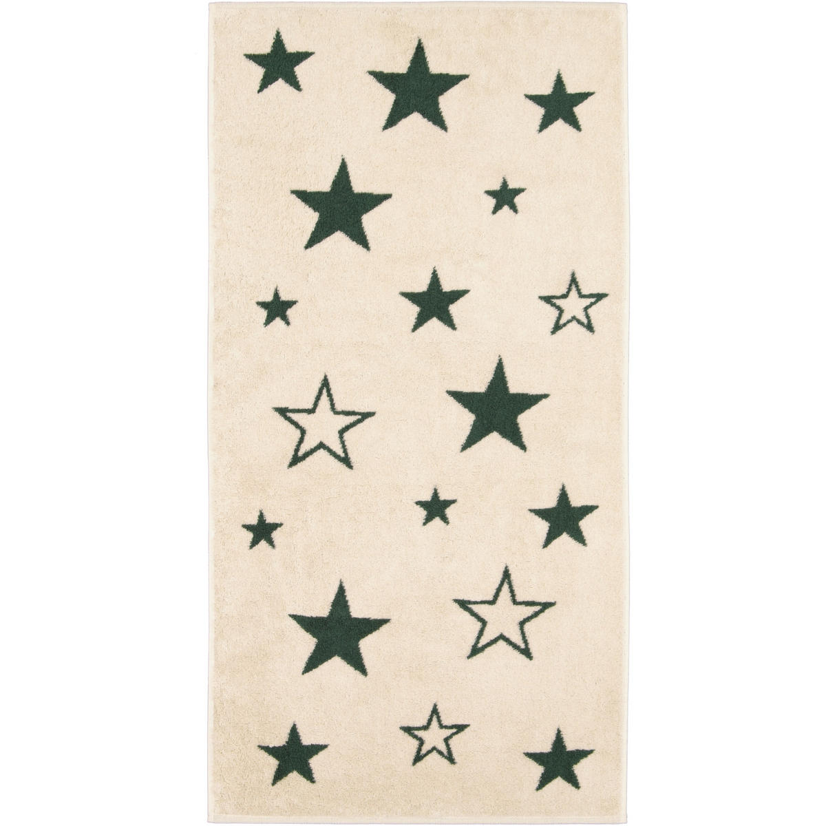 HANDTÜCHER CHRISTMAS EDITION STERNE 792 NATUR-GRÜN - 34 - Beige, Textil (50/100cm) - Cawoe