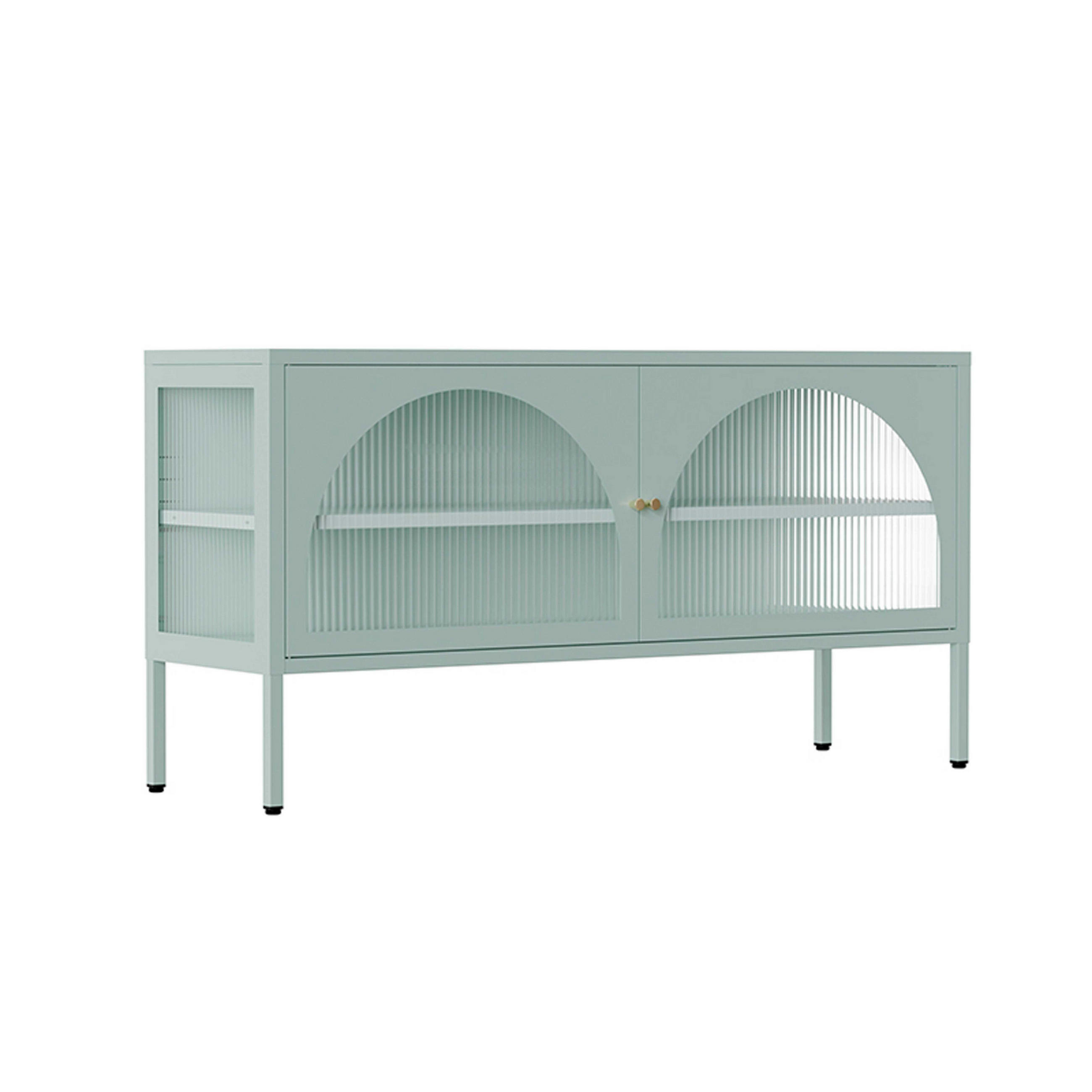 TV-SCHRANK 115 cm, Salbeigrün - Grün, Metall (35/60/115cm) - Oviala