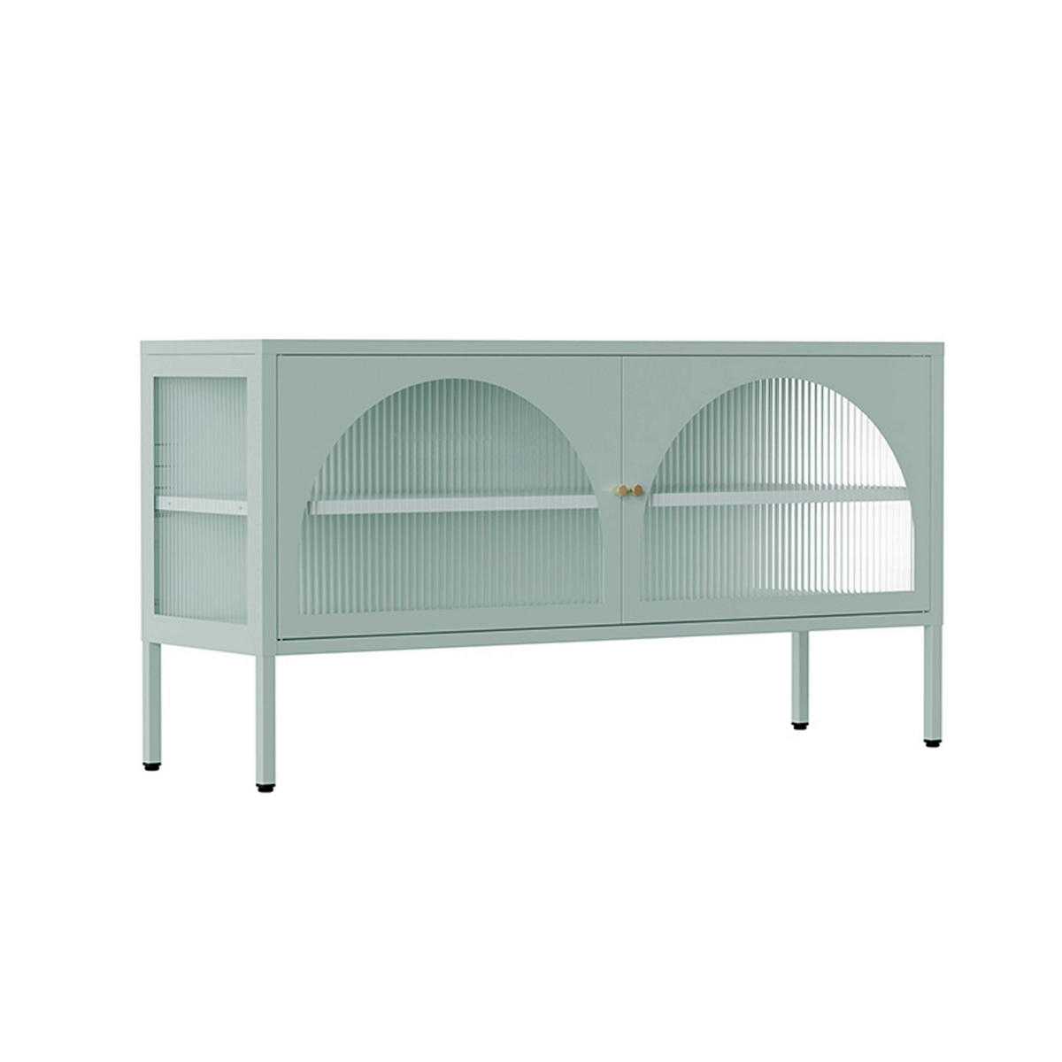 TV-SCHRANK 115 cm, Salbeigrün - Grün, Metall (35/60/115cm) - Oviala