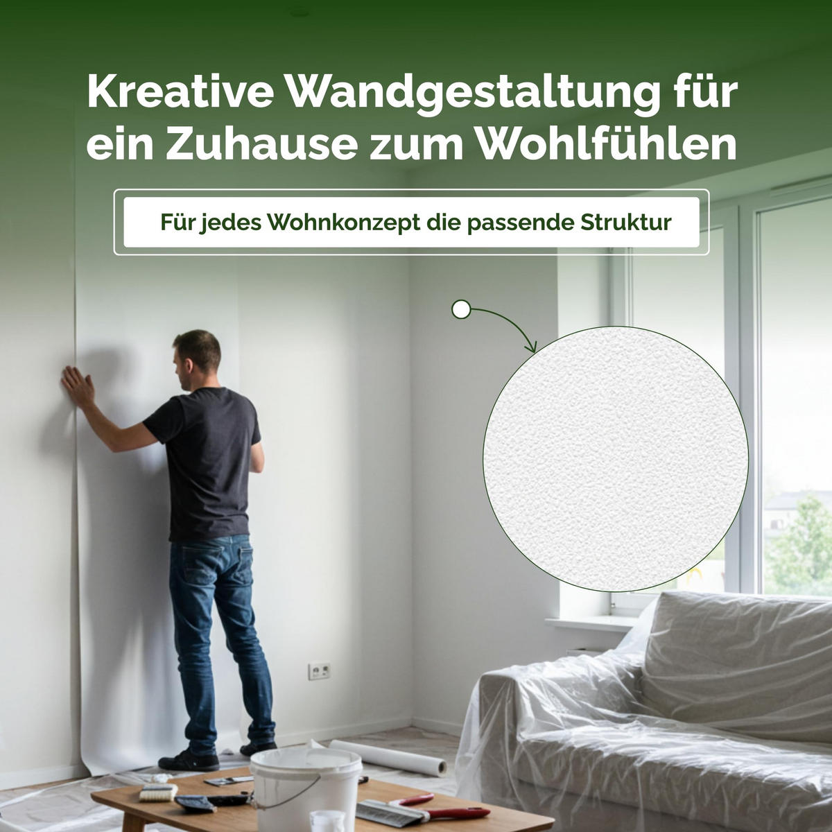 VLIESTAPETE Creative Feinputz 10,05 m x 0,53 m - Weiß, Papier (53/10cm)