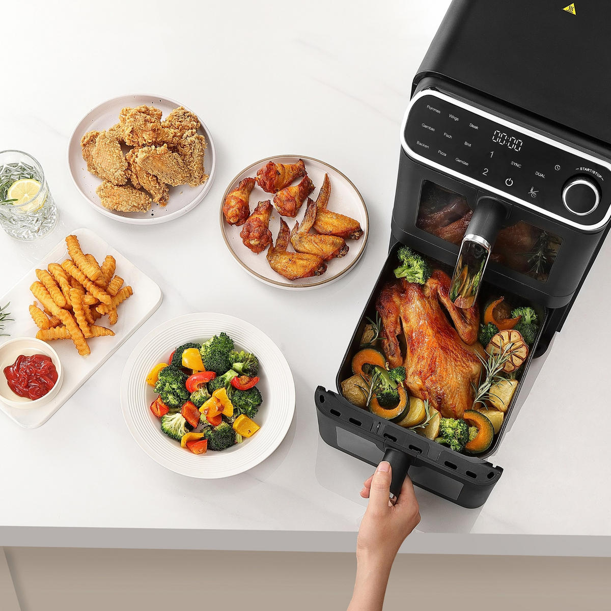 HEISSLUFTFRITTEUSE 11 l - Schwarz, Kunststoff (24/45/42cm) - Oleio