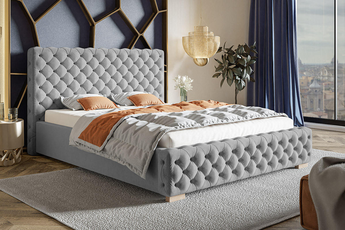 BETT Grau BEN 12 Mit Bettkasten 180x200 cm - Grau, Textil (180/200cm) - Sepro Meble
