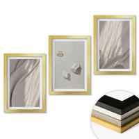 WANDBILDER 3er Set - 20x30 cm Goldrahmen - Nahaufnahmen der Struktur im Boho-Stil - Goldfarben, Kunststoff (20/30cm) - ArtPrintCave