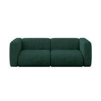 MODULARES Sofa 2-SITZER MIRA-S1 228x89x70 Grün cm Velours - Dunkelgrün/Schwarz, Holzwerkstoff/Kunststoff (228/70/89cm) - ALTDECOR