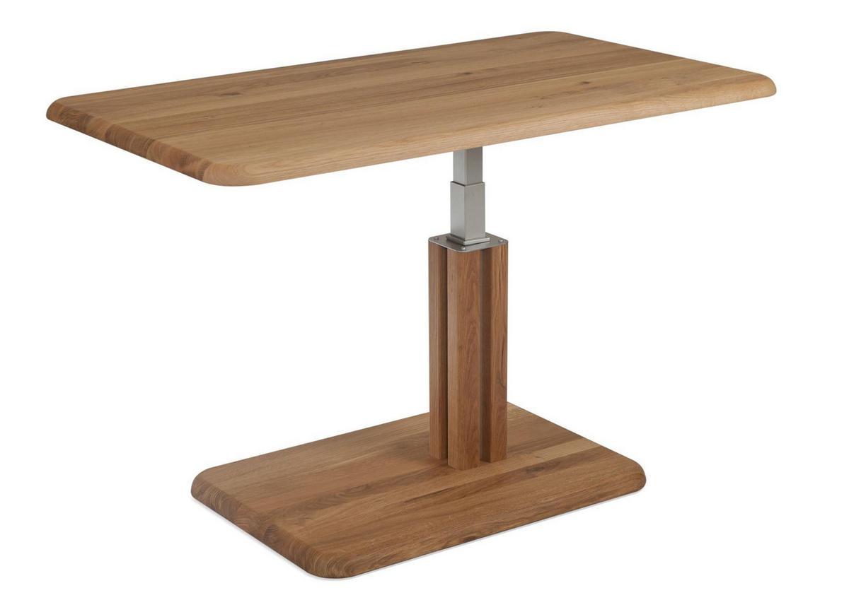 COUCHTISCH Carolann höhenverstellbar 100 x 60 x 48,5-67,5 Wohnzimmertisch Massivholz Wildeiche - Braun, Holz (100/60/49cm) - 58aufmkessel