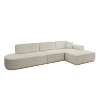 ECKSOFA Ottomane Rechts IREA-L2 - 327x165x80 cm Creme - Ecru/Creme, Holzwerkstoff/Textil (327/165cm) - ALTDECOR