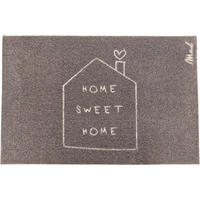 OUTDOOR FUßMATTE "Celia" mit Spruch "home sweet home" grau 50 x 75 cm - Beige/Grau, Kunststoff/Textil (50/75cm) - MAD ABOUT MATS