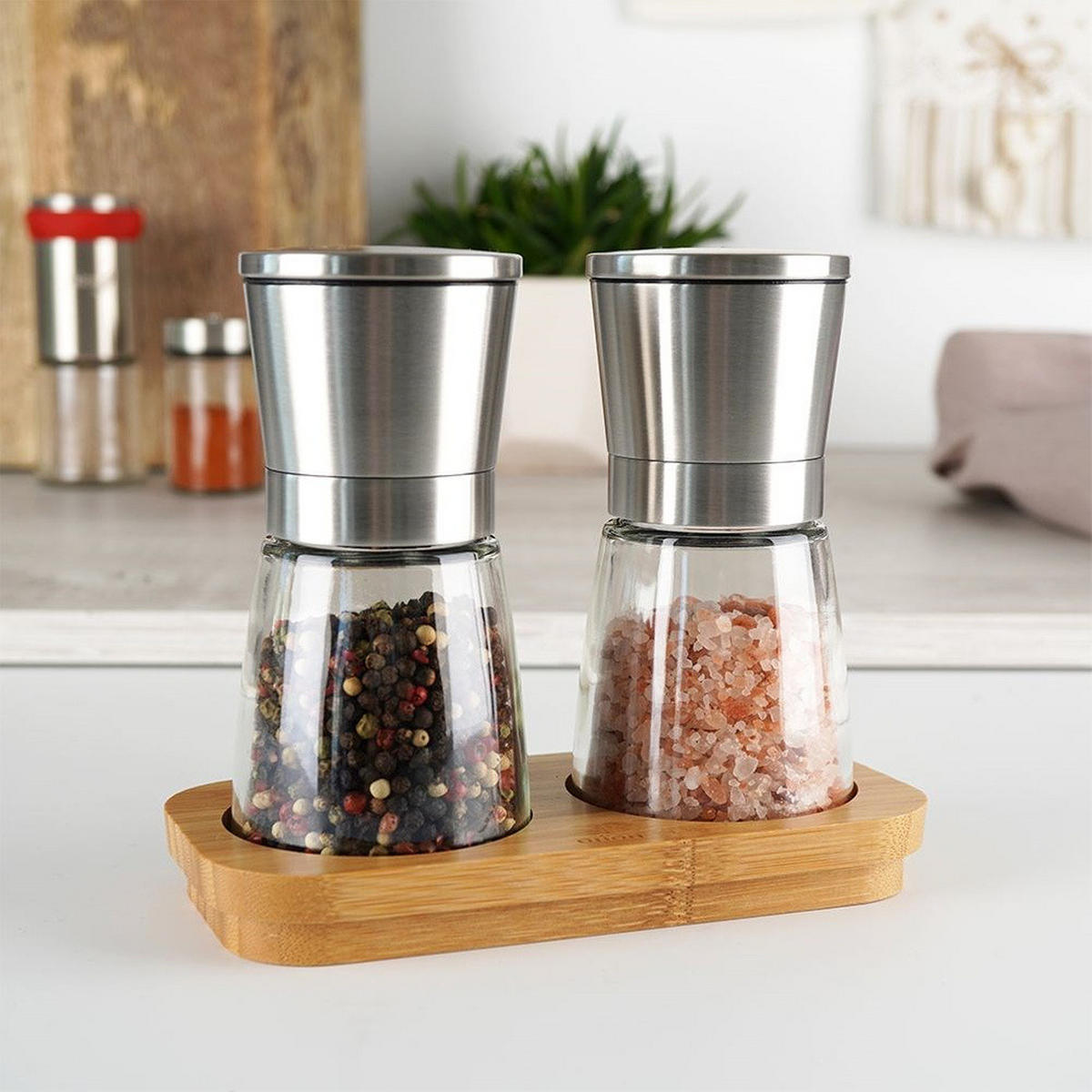 GEWÜRZMÜHLE-SET Transparent - Klar, Glas (9/14.5/17cm) - Orion 