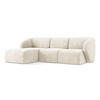 ECKSOFA Links Chenille Stoff Beige - Creme/Schwarz, Holzwerkstoff/Kunststoff (248/166cm) - Makamii