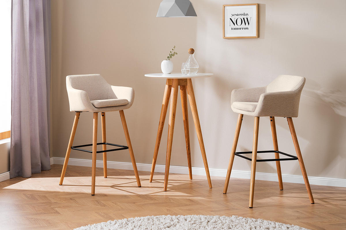 BARSTUHL - Eichefarben/Beige, Textil (55/101/54cm) - home24