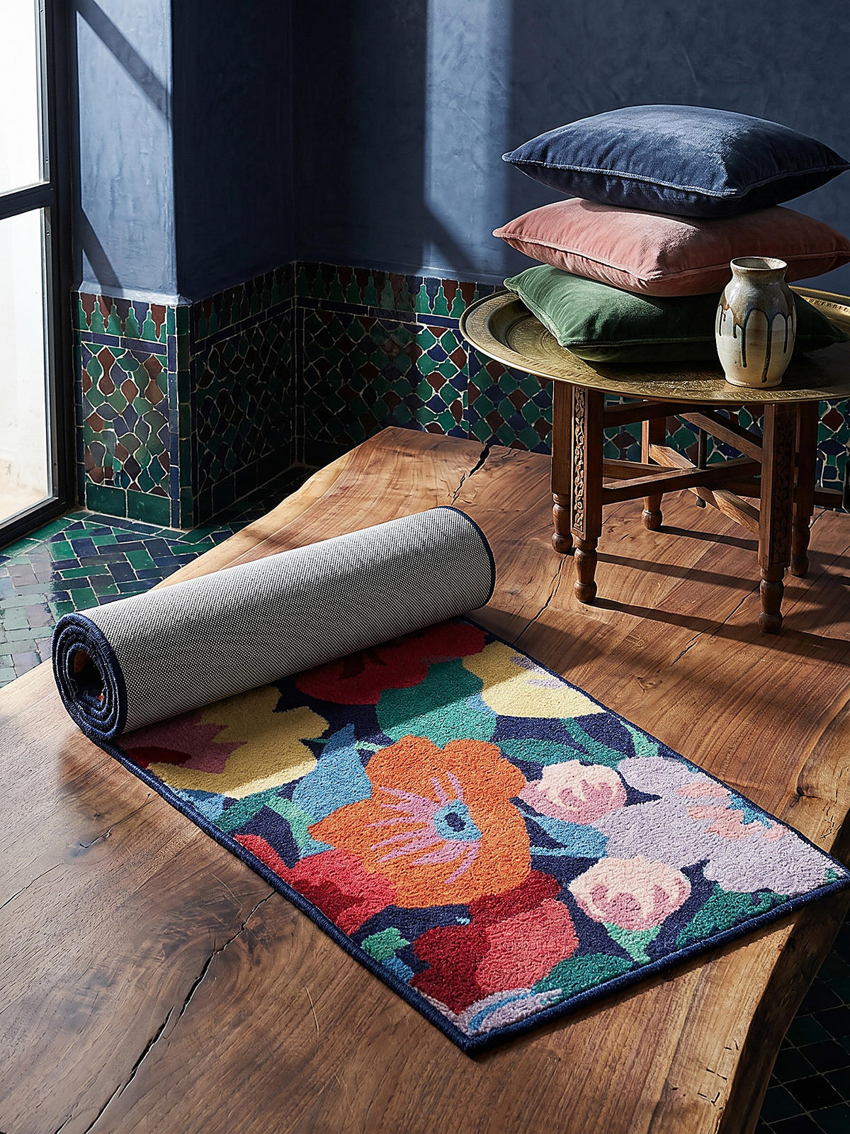 WOLLTEPPICH DAHLIA, floral, Bunt, 80 x 300 cm - Multicolor, Textil (80/300cm) - KADIMA DESIGN