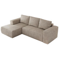 ECKSOFA TRENTINO L Beige Stukture - Links - Beige/Schwarz, Textil (266/164cm) - MKS