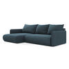 ECKSOFA mit Schlaffunktion Strukturstoff Stoff Blau - Blau/Blaugrau, Kunststoff/Textil (148/240cm) - Makamii