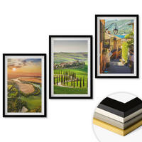 WANDBILDER 3er-Set - 40x60 cm Schwarzer Rahmen - Italienische Landschaften, Flussstraße - Schwarz, Kunststoff (40/60cm) - ArtPrintCave