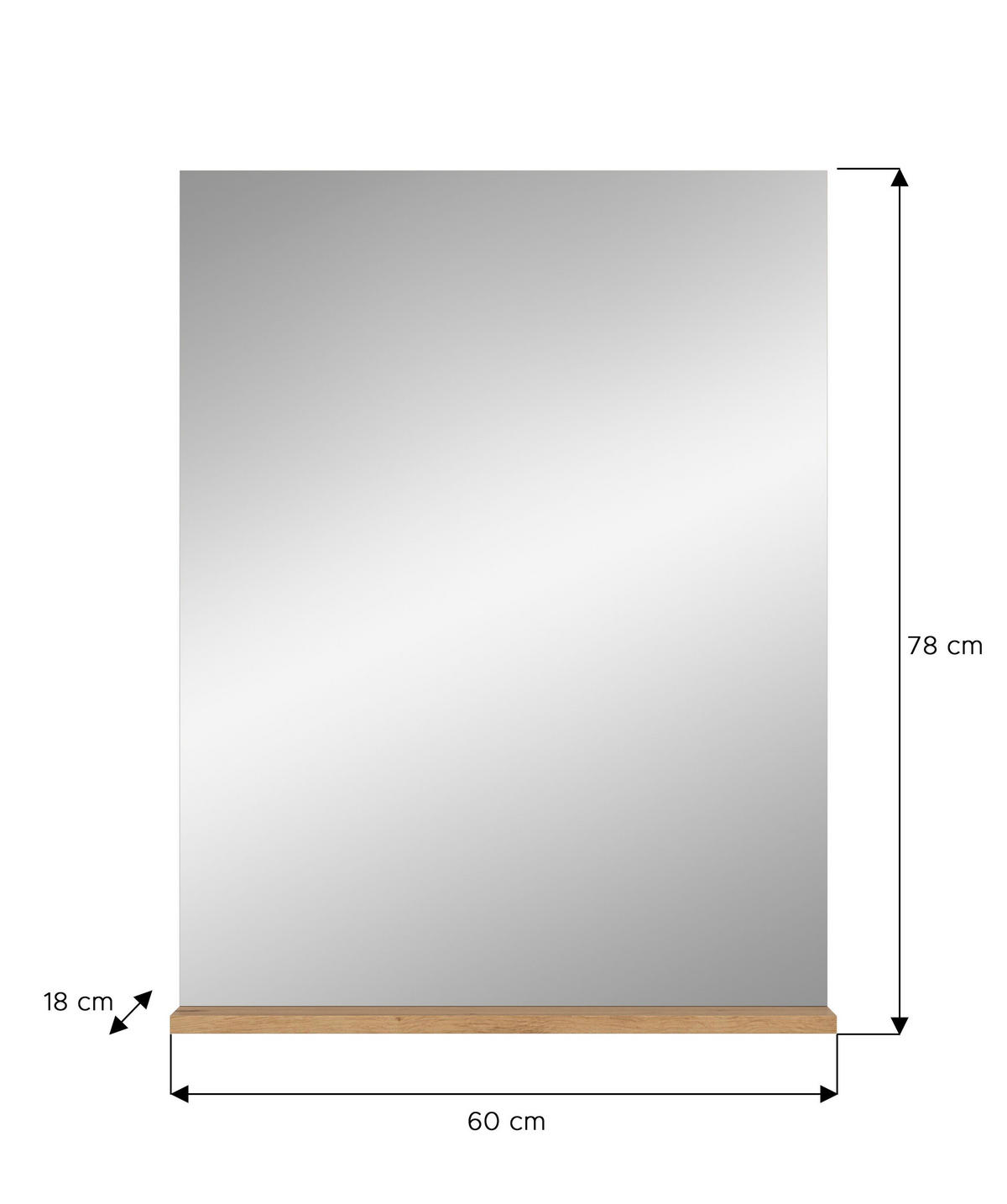 SPIEGEL Scout Bad in Artisan Eiche Nachbildung und Salbei Nachbildung B/H/T: 60x79x18 cm - Eiche Artisan, Glas (60/79/18cm)