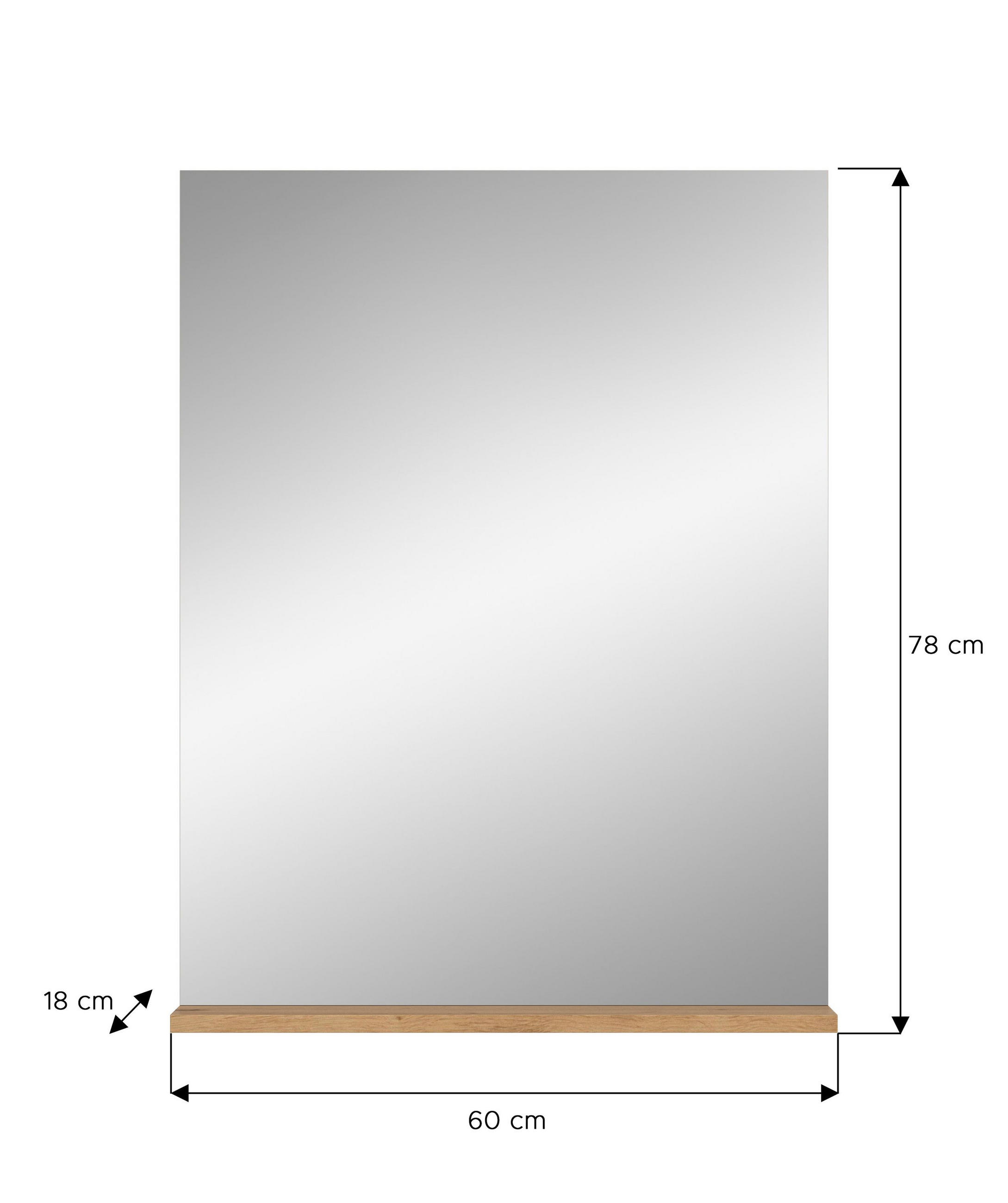 Thumbnail - Spiegel, Eiche Artisan, Glas, 60x79x18 cm, Badezimmer, Badezimmerspiegel, Badspiegel