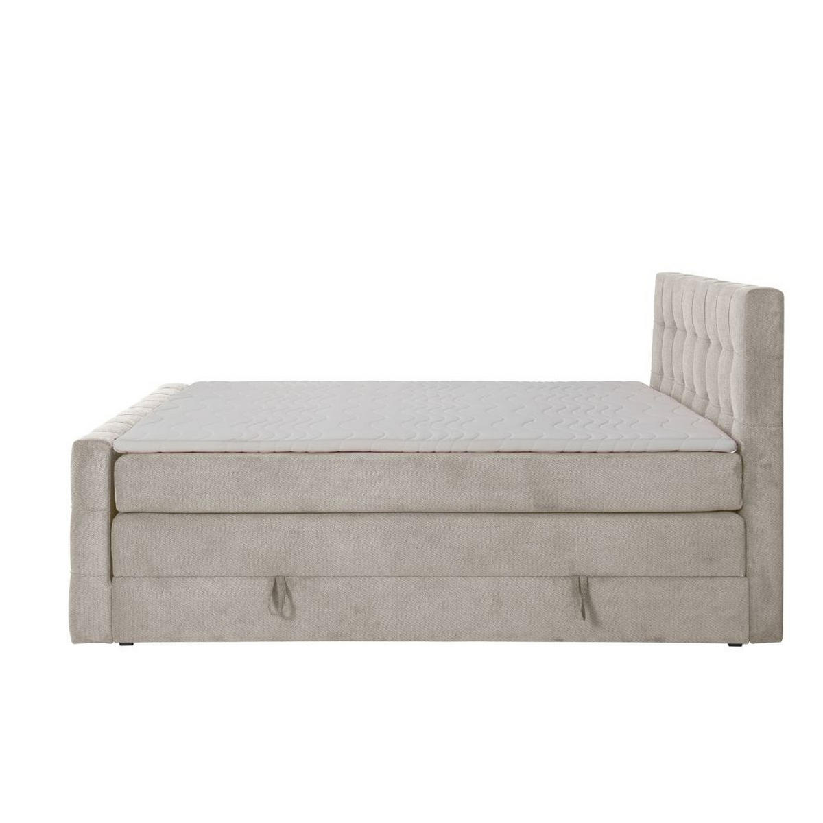 BOXBETT Royal mit Bonnelmatratze und Topper, 140x200, Beige - Beige, Holzwerkstoff/Kunststoff (140/200cm) - AN-Moebel 4u