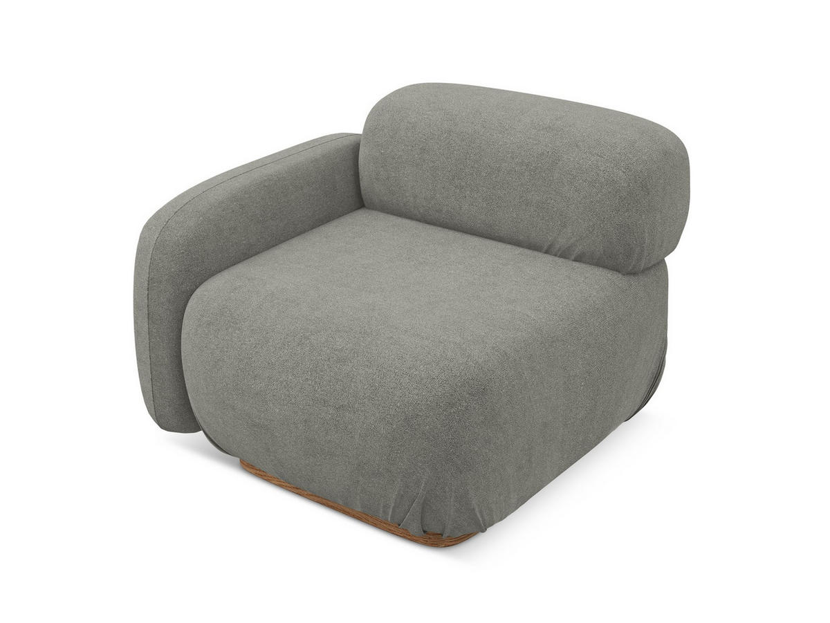 SOFAELEMENT Links Bouclé Stoff Beige - Greige/Beige, Holz/Textil (95/73/95cm) - Makamii