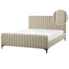 POLSTERBETT mit Lattenrost 160x200 cm Beige Lunan - Beige, Textil (160/200cm) - Beliani