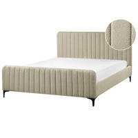 POLSTERBETT mit Lattenrost 160x200 cm Beige Lunan - Beige, Textil (160/200cm) - Beliani