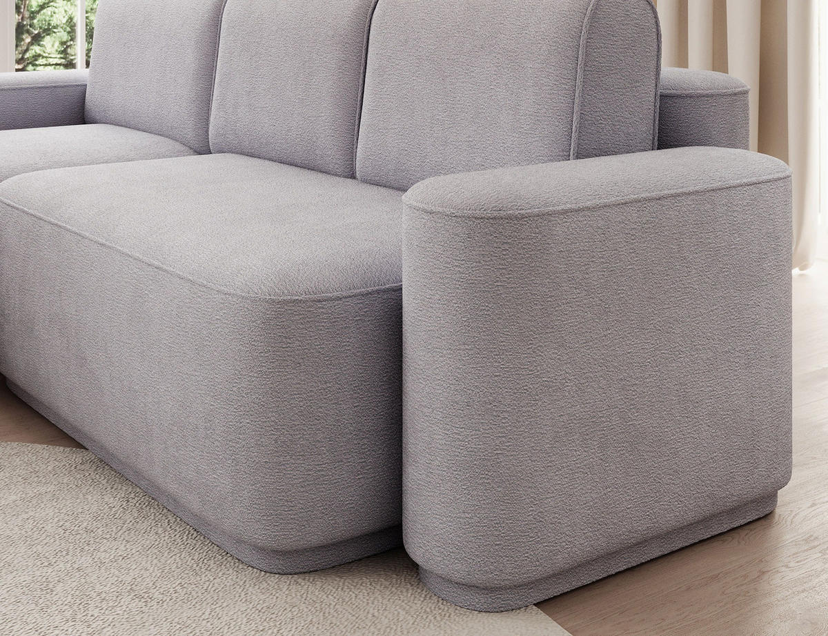ECKSOFA RUMA - Grau (Touch 03) - Grau, Holzwerkstoff (285/180cm) - Möblo