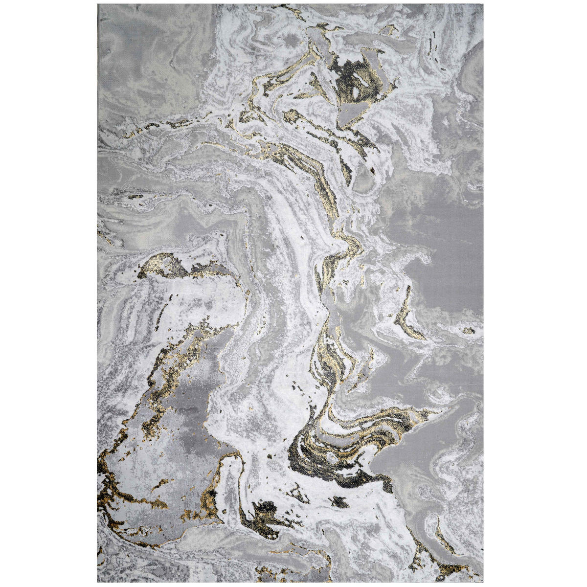 WEBTEPPICH Marmor Gold - Greige, Textil (190/280cm) - Kukoon Rugs