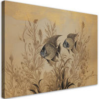LEINWANDBILD Schlafzimmer Fischschleier Boho - Beige, Textil (60/40cm) - Feeby