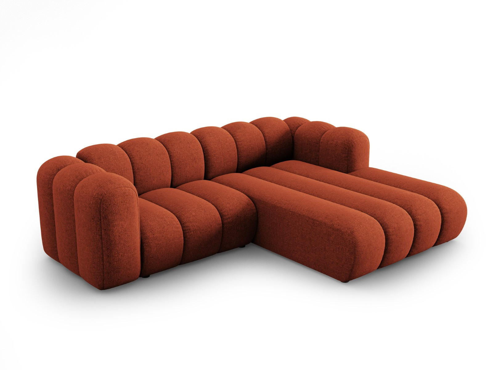 ECKSOFA modular rechts Lupine aus Chenille-Stoff terrakotta 3 Sitzplätze - Terra cotta, Textil (177/230cm) - Micadoni