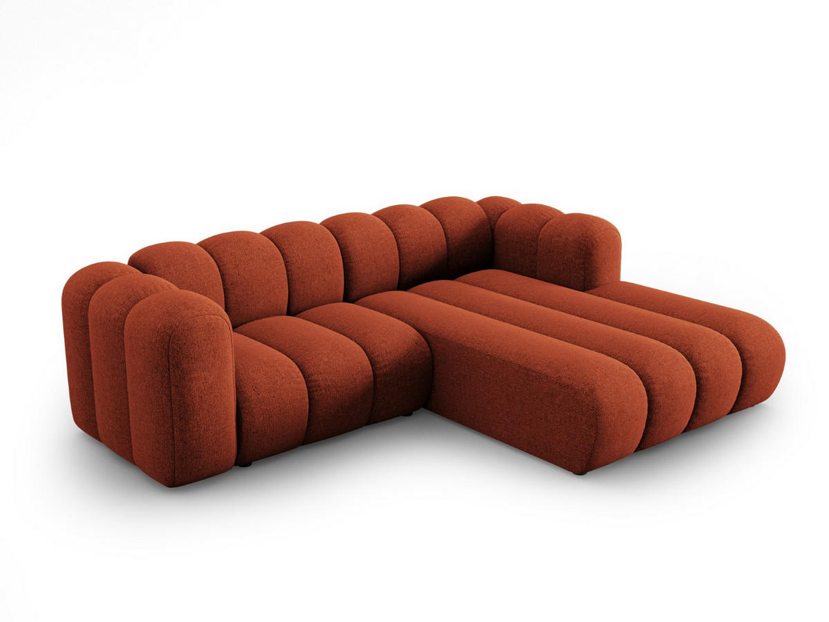 ECKSOFA modular rechts Lupine aus Chenille-Stoff terrakotta 3 Sitzplätze - Terra cotta, Textil (177/230cm) - Micadoni