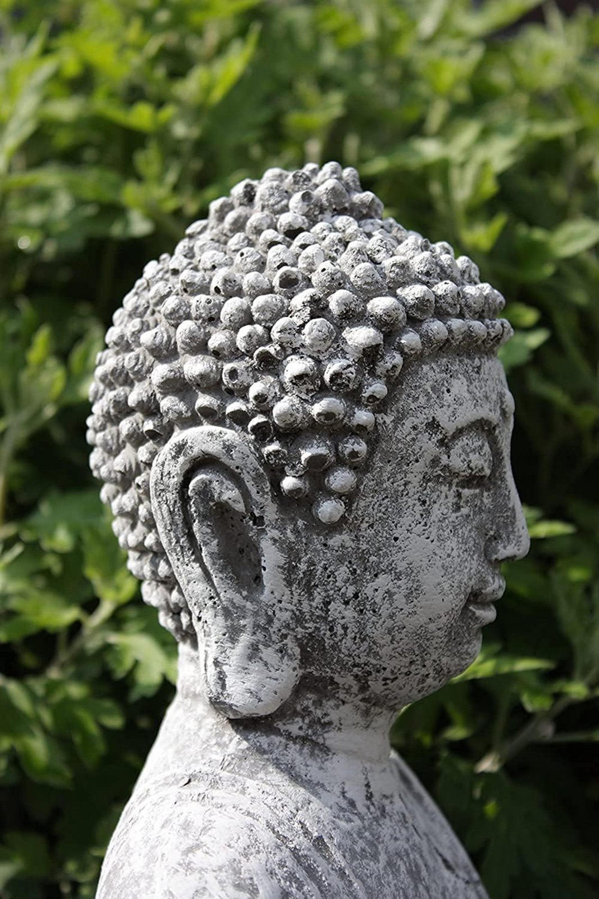 STEINFIGUR großer Buddha Shiva, Frostfest, massiver Steinguss - Grau, Stein (25/38/18cm) - stoneandstyle
