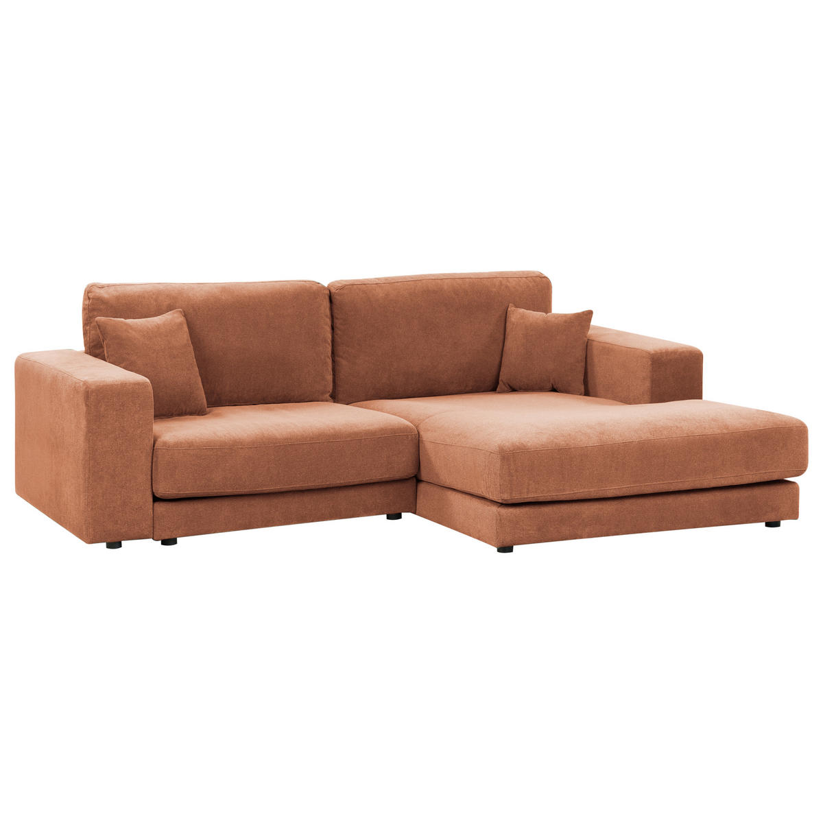 ECKSOFA 3-Sitzer Stoff Hellrot linksseitig Lofoten - Hellrot, Textil (250/190cm) - Beliani