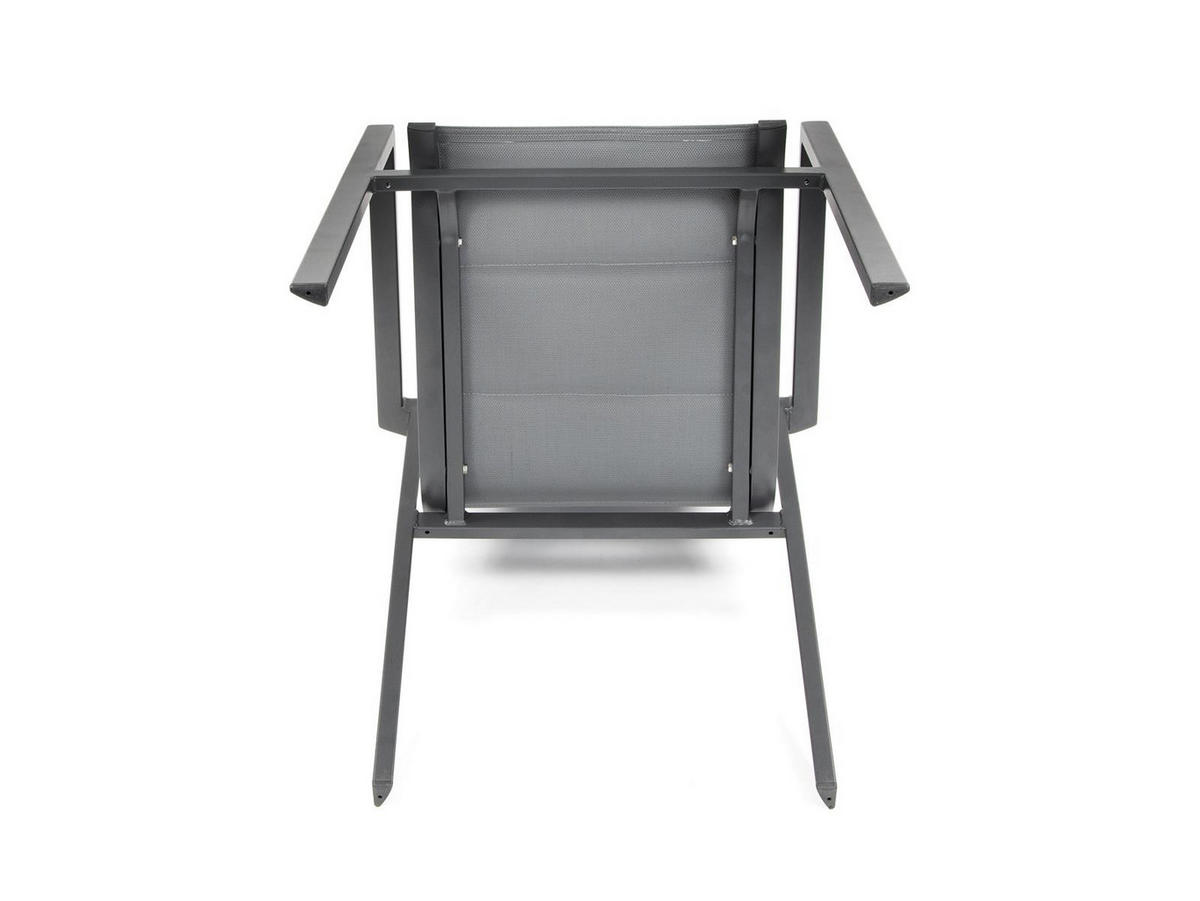 GARTENSTUHL Melbourne 2er-Set Anthrazit Aluminium stapelbar feste Rückenlehne - Grau, Kunststoff (80/175/120cm) - Green Spirit
