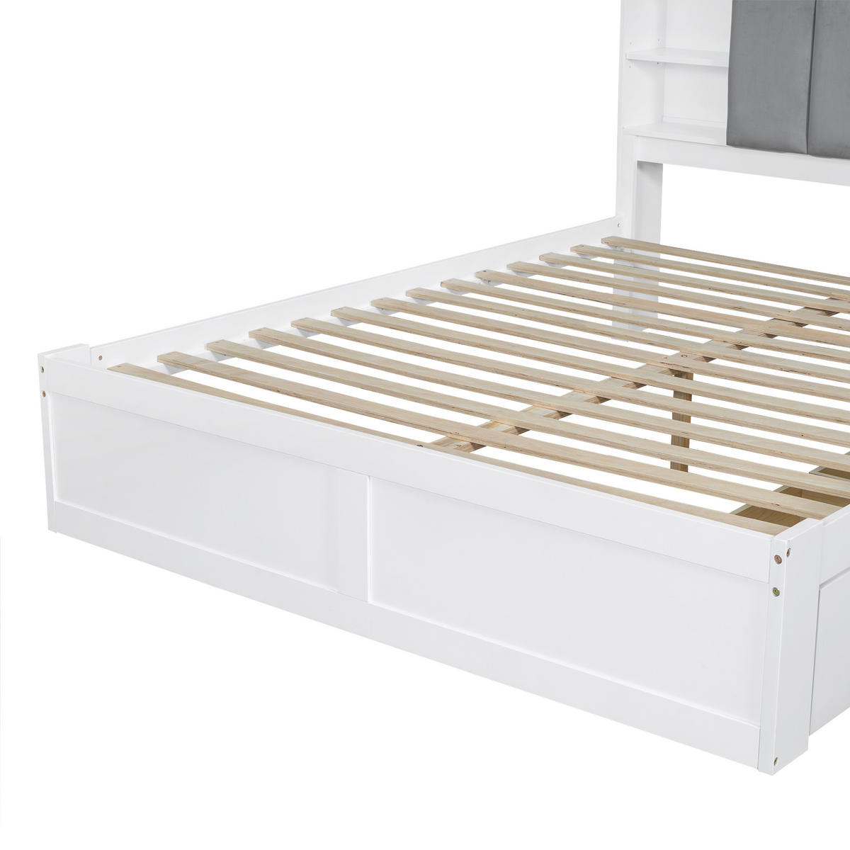 DOPPELBETT 160x200 mit Schubladen in Weiß - Weiß, Holz (160/200cm) - KOMHTOM