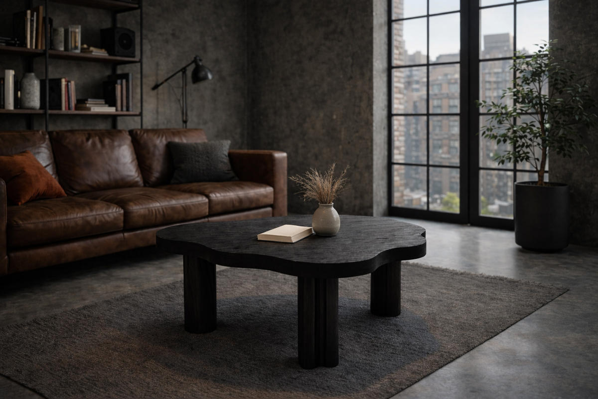 COUCHTISCH ORGANICA S Kompakt, Künstlerisch Und Natürlich Schwarz - Schwarz, Eichenholz/Holz (71/91/38cm) - Kaiser Möbel