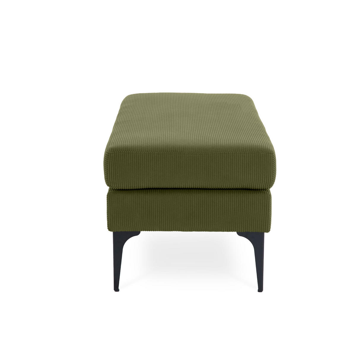 BANK/BETTENDE Max Khaki Cord - Schwarz/Grün, Holz/Textil (119/44.5/50.5cm) - Sicaan