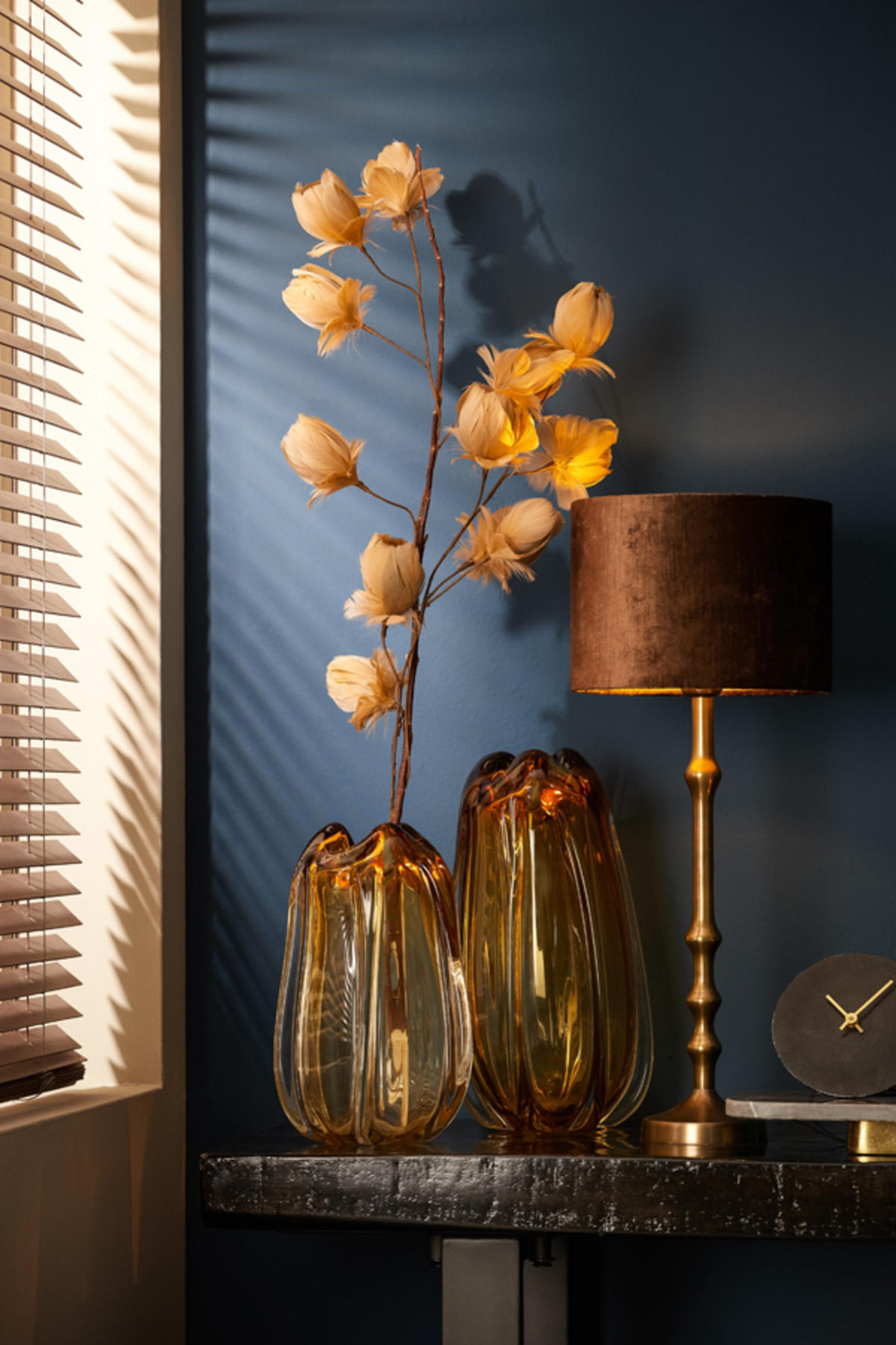 LAMPENSCHIRM Edelstein Braun Ø25/18 cm - Dunkelbraun, Textil (25/25/18cm) - Light & Living