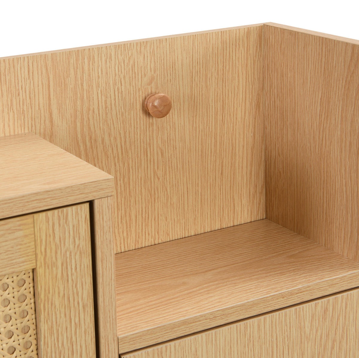 SCHUHSCHRANK aus MDF 90x125x17cm in Natur mit 3 Klappen & Schublade - Naturfarben, Holzwerkstoff (90/125/17cm) - Modfu