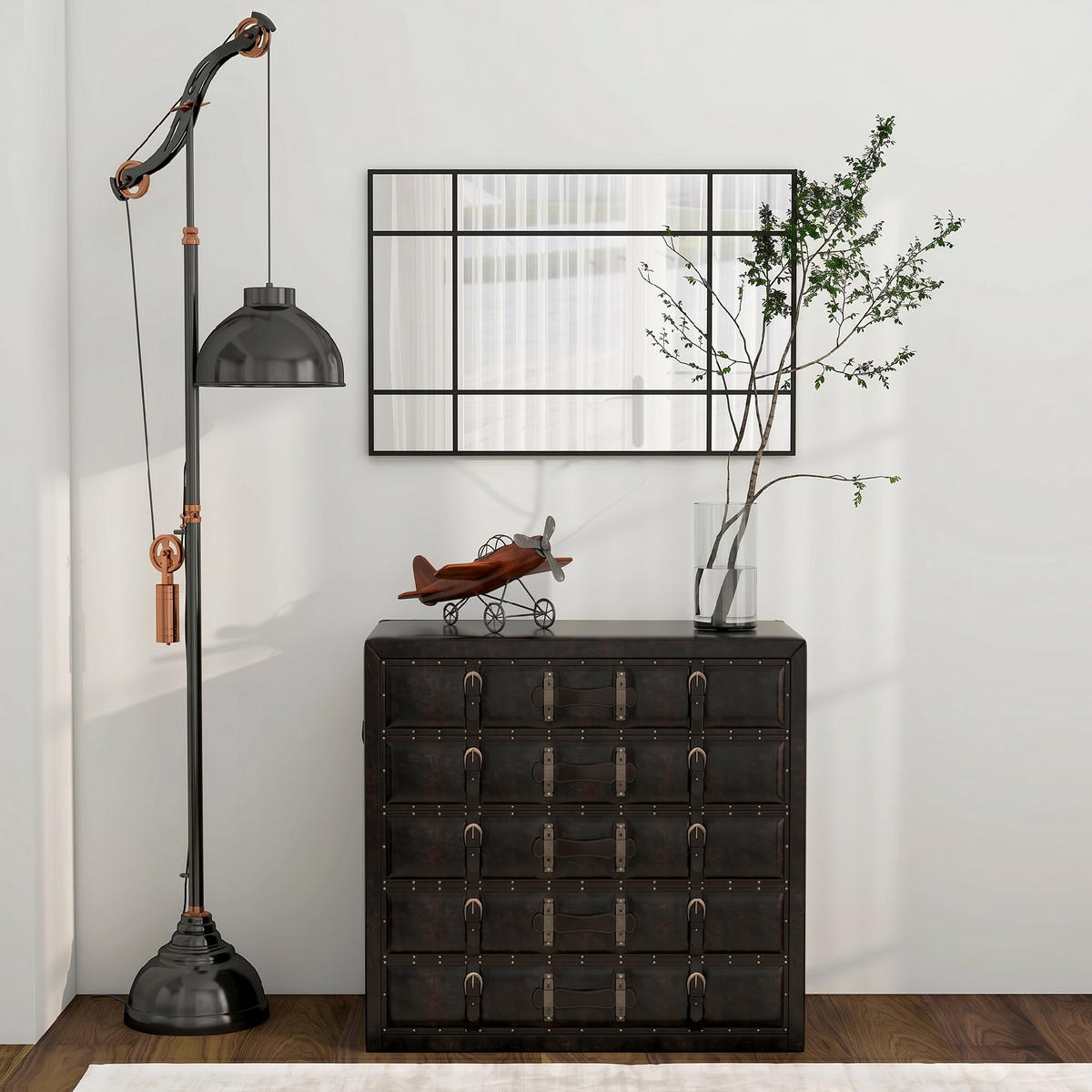 WANDSPIEGEL Schwarz 90/2/60 cm - Schwarz, Glas (90/60/2cm) - PANGIVO