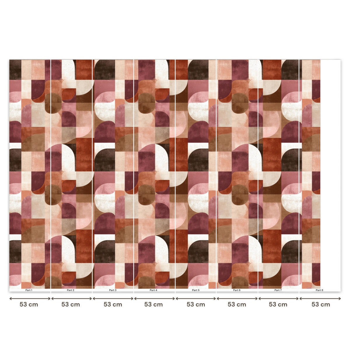 TAPETE - Geometrie - Modern - Retro - 400x300 cm - Multicolor, Papier (400/300cm) - OnlyWow
