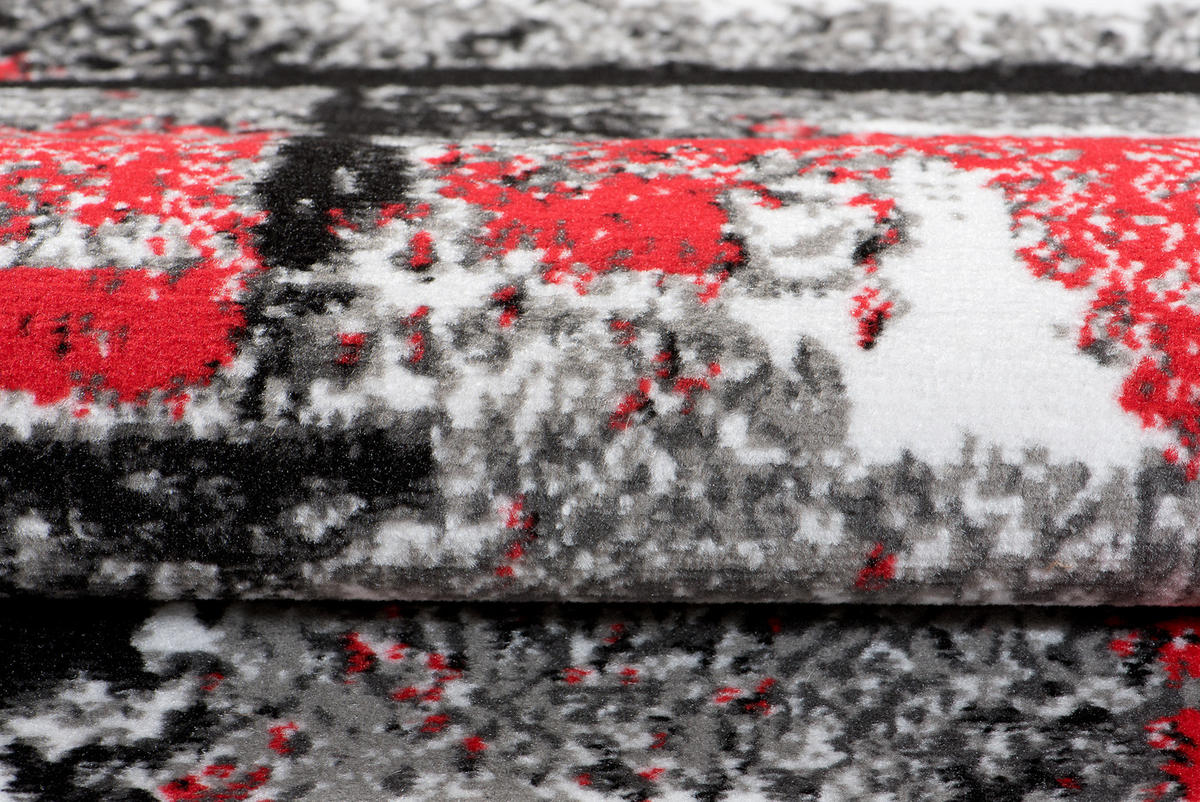 TEPPICH MAYA Rot Meliert Streifen Splash 120/170 cm - Rot, Textil (120/170cm) - Tapiso