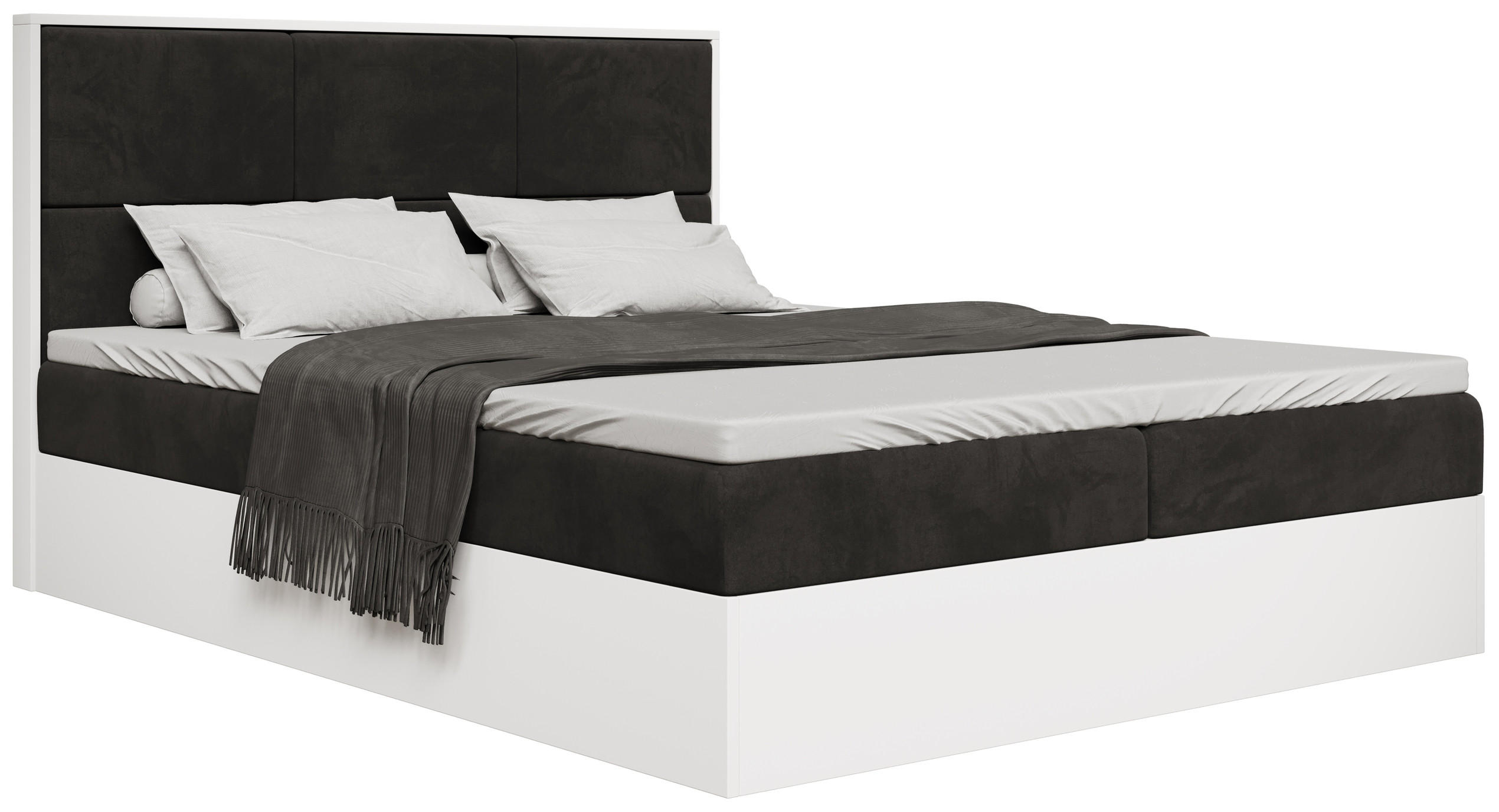 BOXBETT Loft mit Topper 140/200 Schwarz - Schwarz/Weiß, Holzwerkstoff/Textil (140/200cm) - Bromarkt