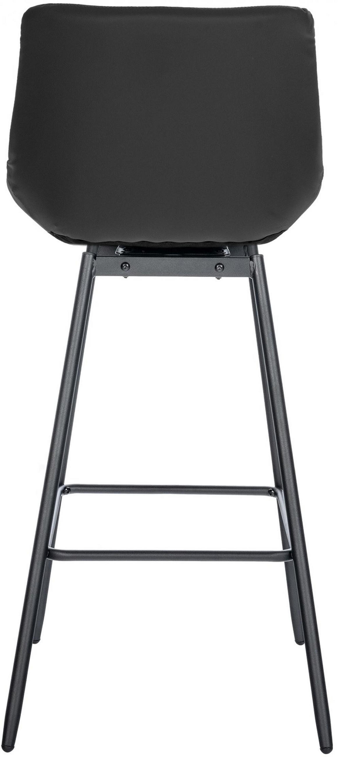 BARHOCKER Lederlook schwarz - Schwarz, Textil/Metall (49/105/56cm) - CLP