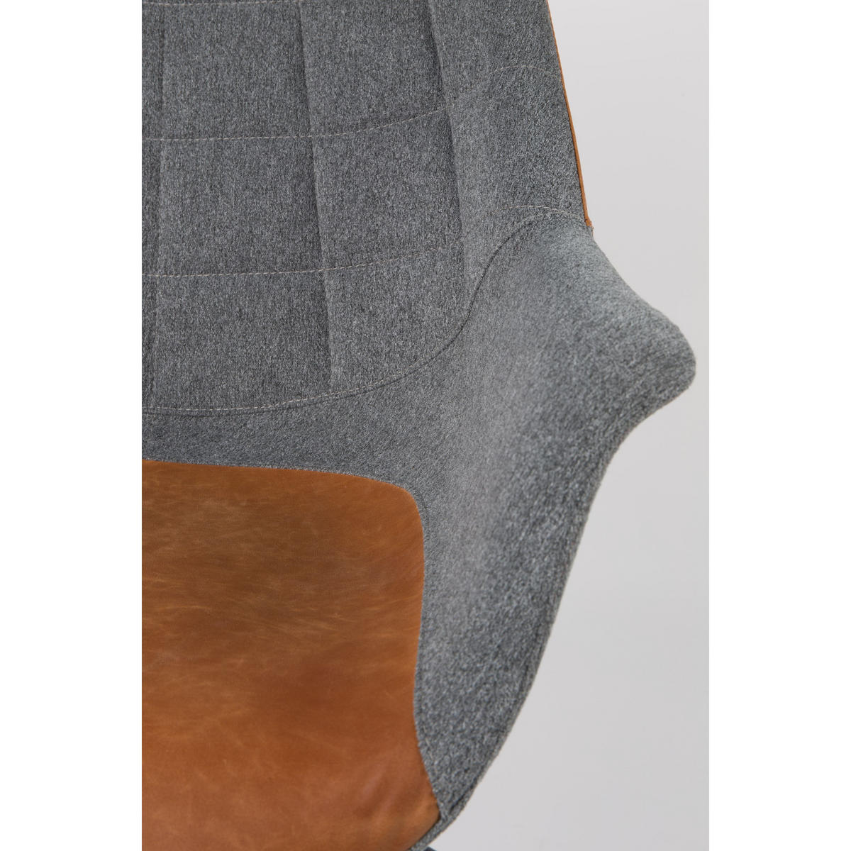 BÜROSTUHL Doulton Armlehne Vintage Braun - Braun, Textil (67/79/63cm) - Zuiver