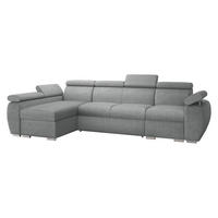 ECKSOFA Boston LCP, Seite: Links LCP+2R+1P(65) - Dunkelgrau/Silberfarben, Holz/Textil (320/170cm) - MIRJAN24