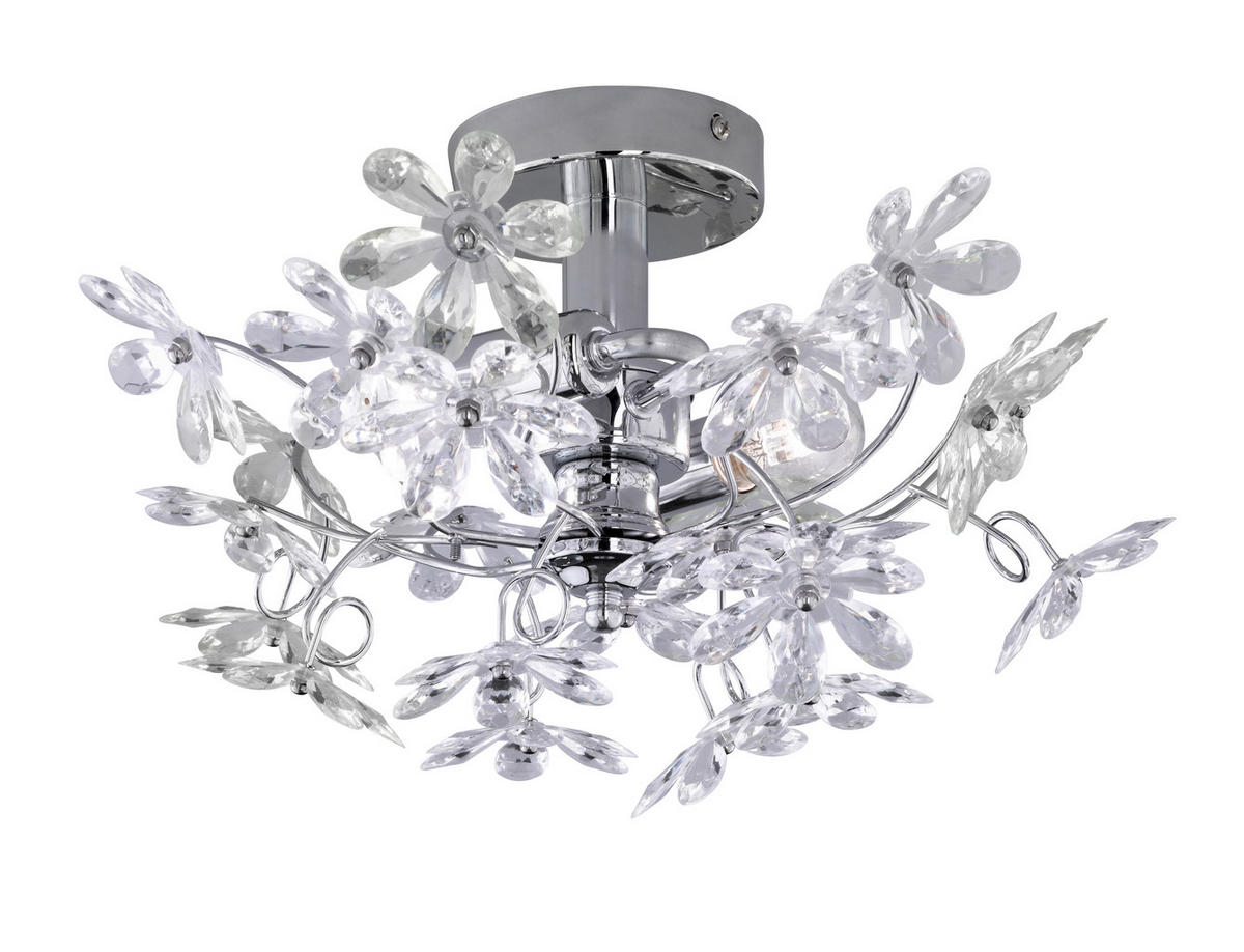 WANDLEUCHTE FLOWER - Grau - 38/38/22 cm - Grau, Metall (38/22/38cm) - Trio Leuchten