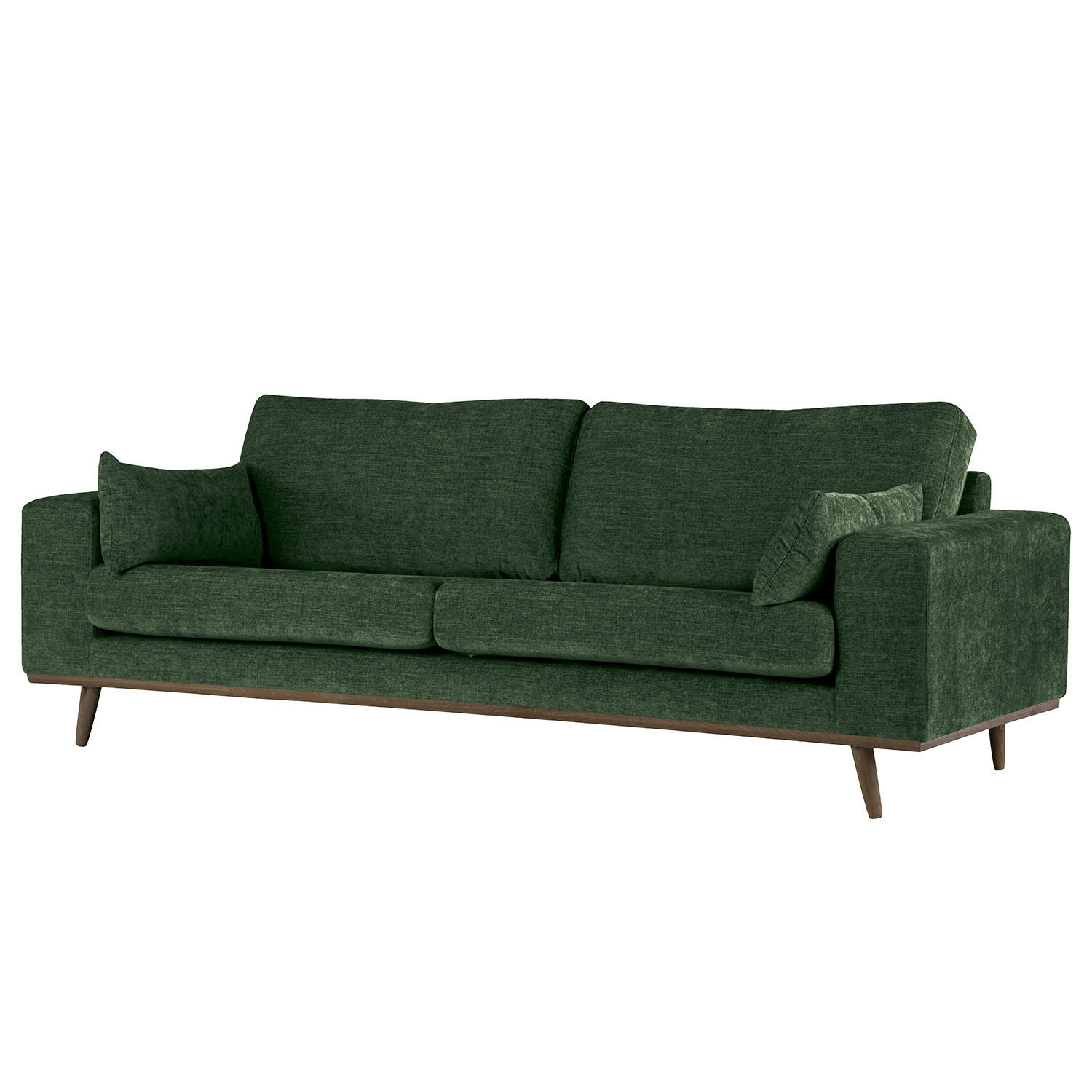 2-SITZER SOFA - Dunkelgrün/Eichefarben, Eichenholz/Textil (197/81/88cm) - home24