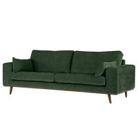 2-SITZER SOFA - Dunkelgrün/Eichefarben, Eichenholz/Textil (197/81/88cm) - home24