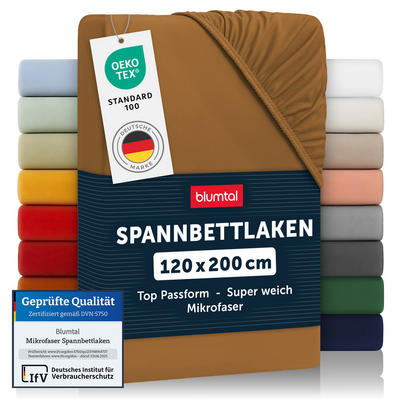 Blumtal Spannbettlaken Braun 120x200 cm