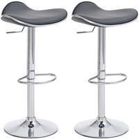 BARHOCKER Shangrila, 2er Set, Gestell Metall in Chromoptik, Kunstleder Grau - Chromfarben/Grau, Kunststoff/Textil (45/91/45cm) - TPFLiving